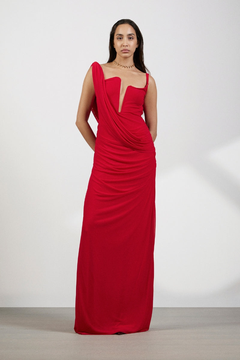 ADRIANA RED MAXI DRESS