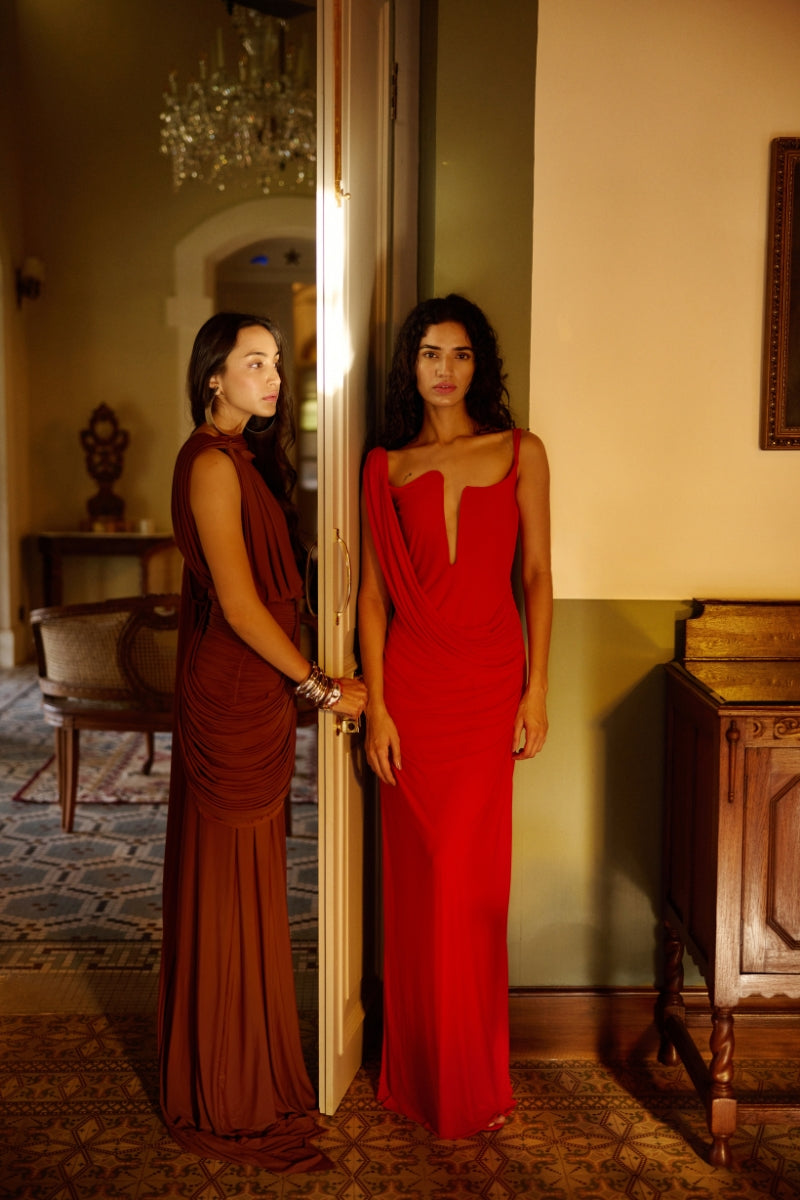ADRIANA RED MAXI DRESS