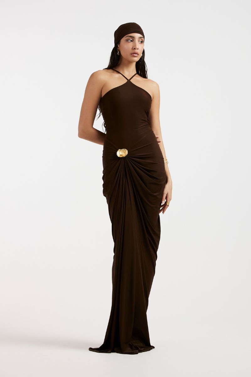 LIORA DRAPED MAXI DRESS