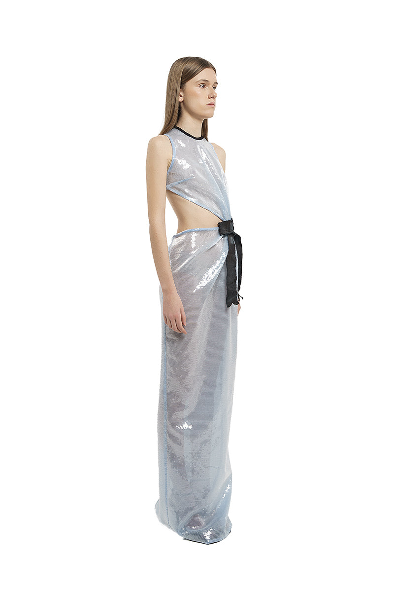SEQUIN LONG DRESS IN BLUE