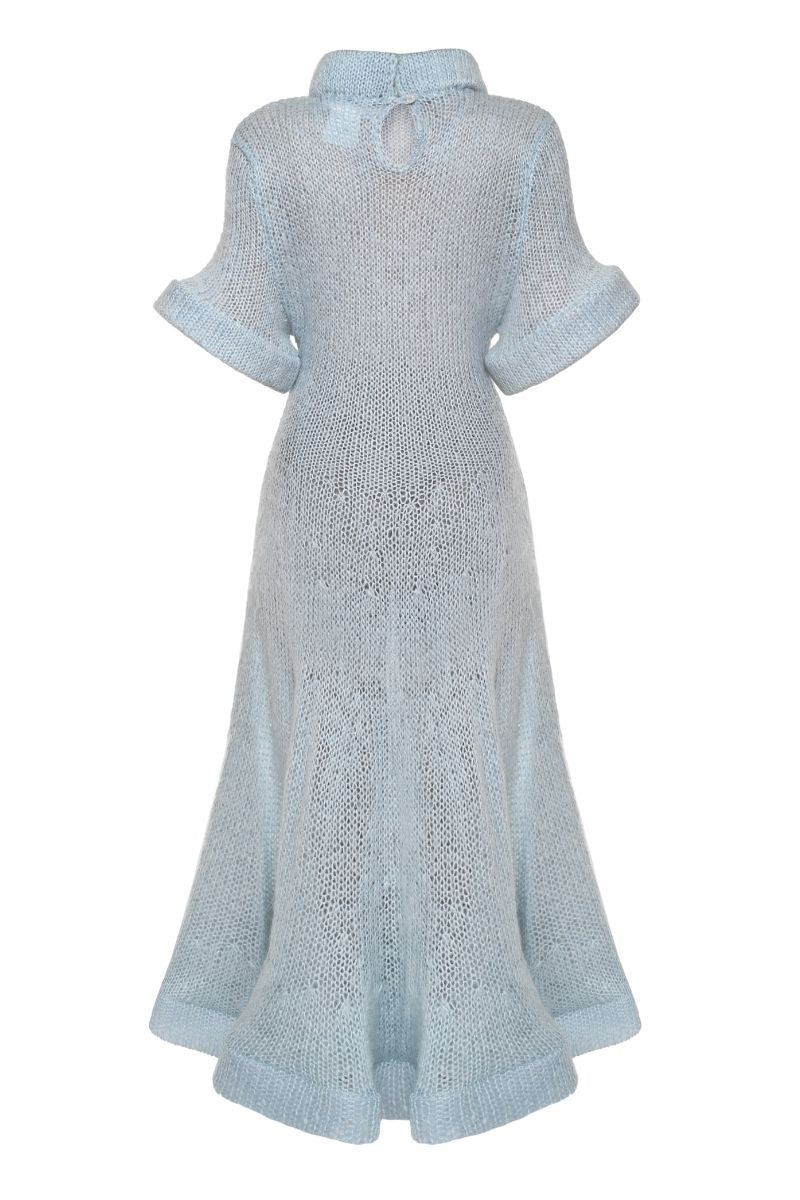 DRAPED MIDI DRESS IN SKY BLUE