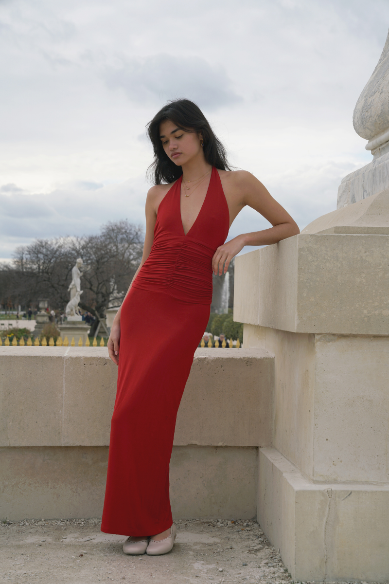 GARDA MAXI DRESS IN CHERRY