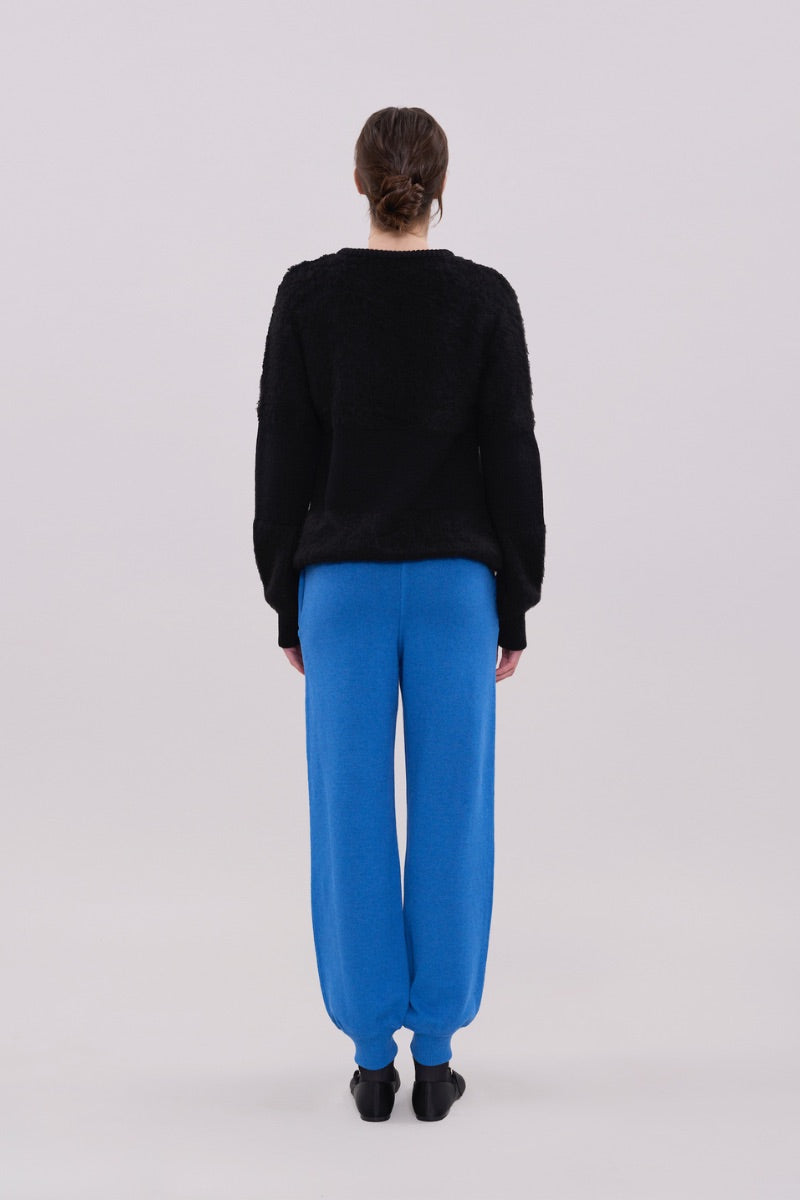 TWO-TONE CREWNECK IN BLACK