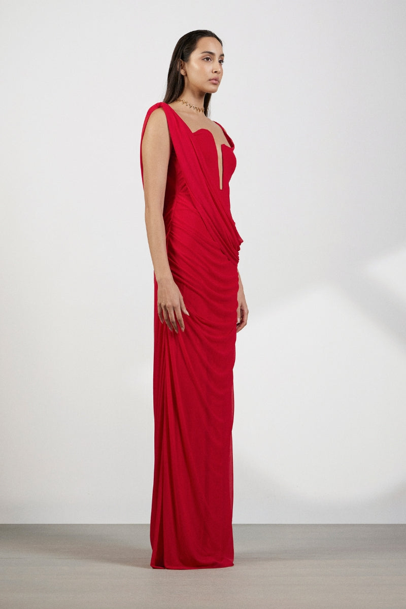 ADRIANA RED MAXI DRESS