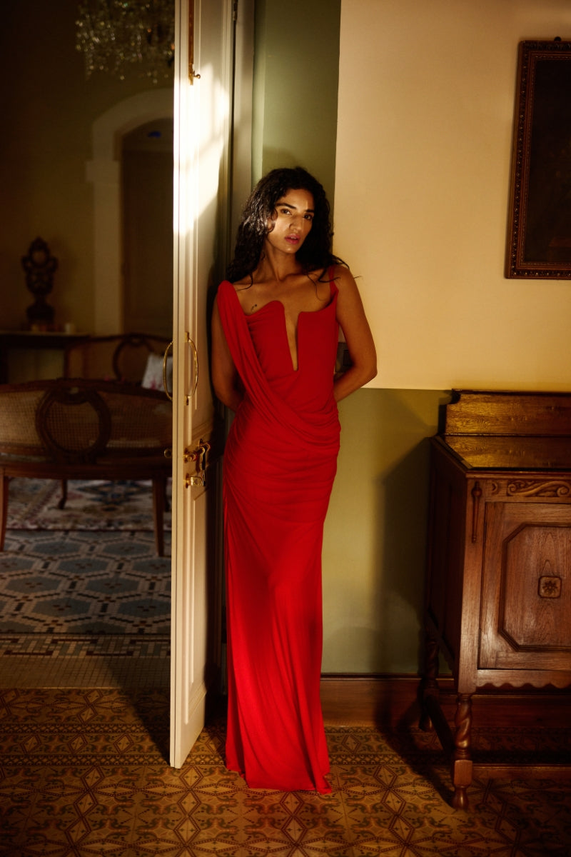 ADRIANA RED MAXI DRESS