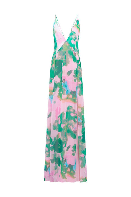 JANE DRESS IN SOFT PINK AND GREEN