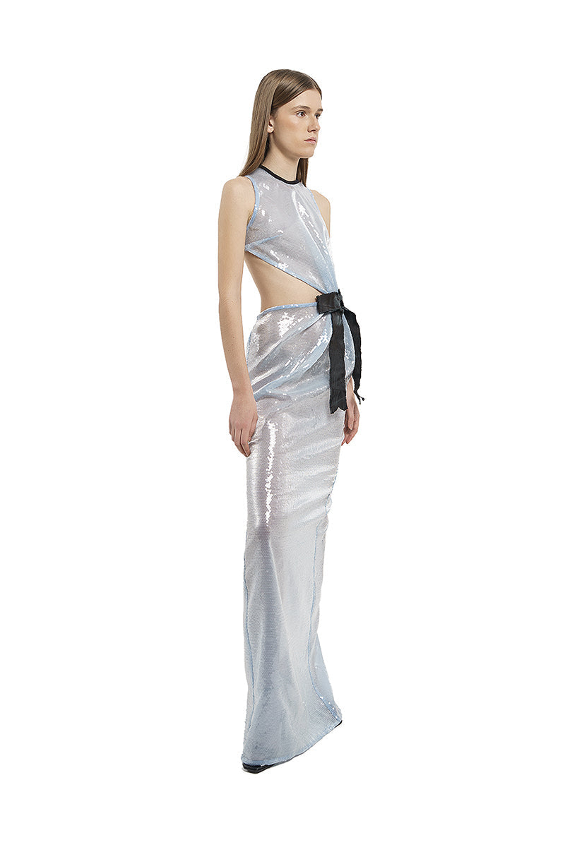 SEQUIN LONG DRESS IN BLUE
