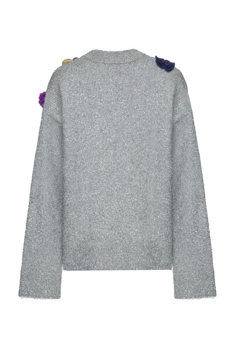 GRAY FLORIS EMBROIDERED SWEATER