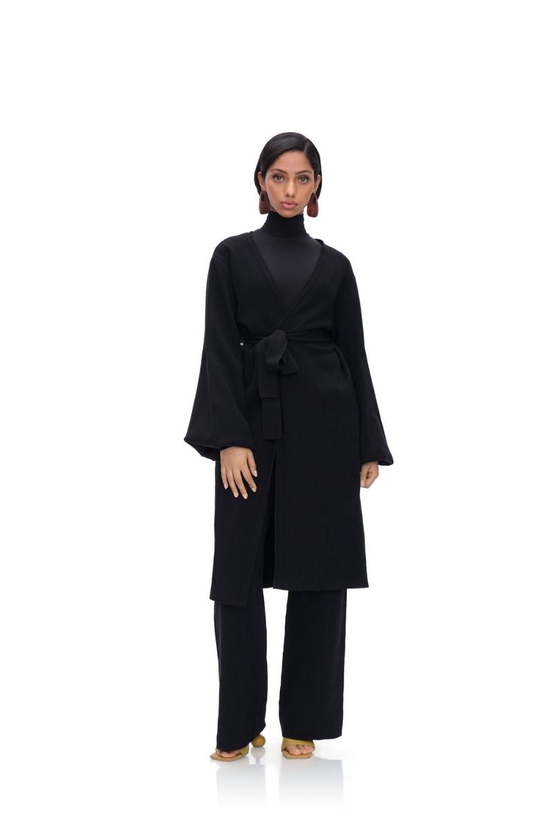 ONA KNIT CARDIGAN IN ONYX
