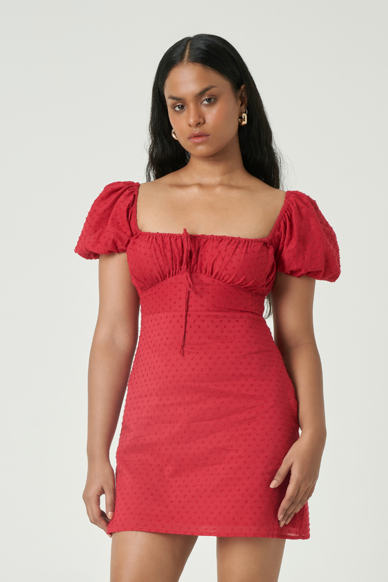 DOMINICA MINI DRESS IN CHERRY