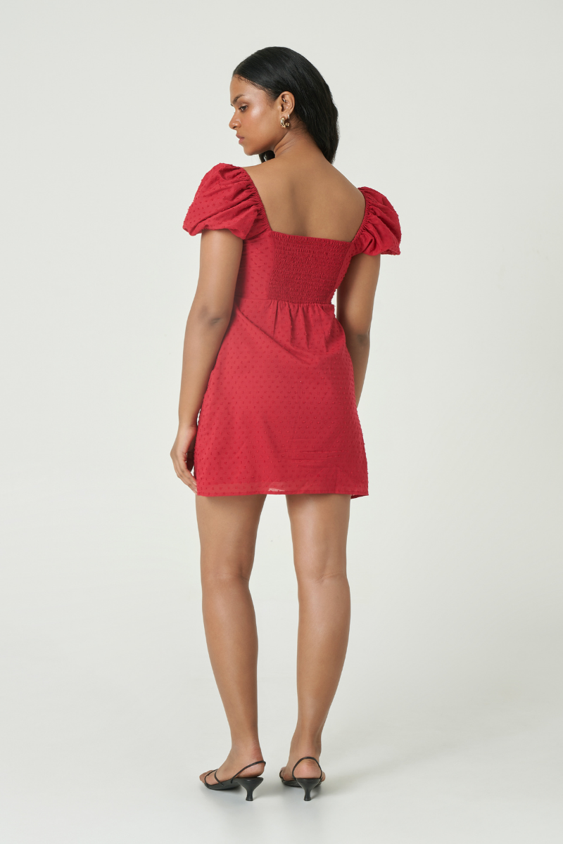 DOMINICA MINI DRESS IN CHERRY
