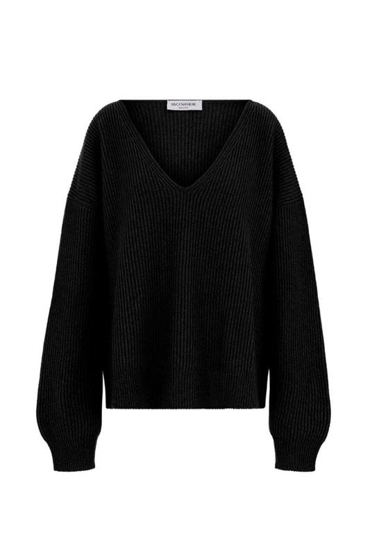 STELLA V-NECK SWEATER IN BLACK