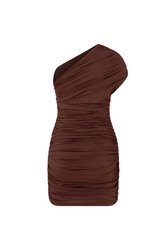 TERESA DRESS IN BROWN