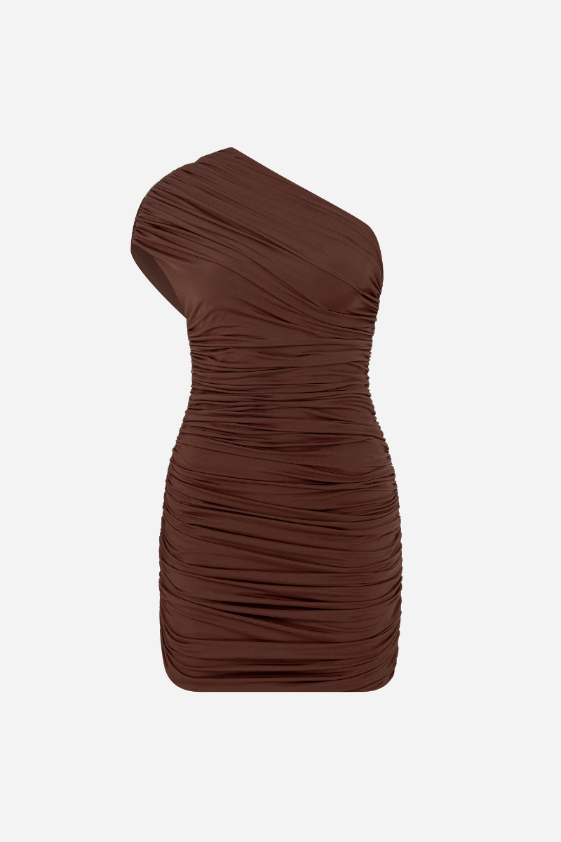 TERESA DRESS IN BROWN