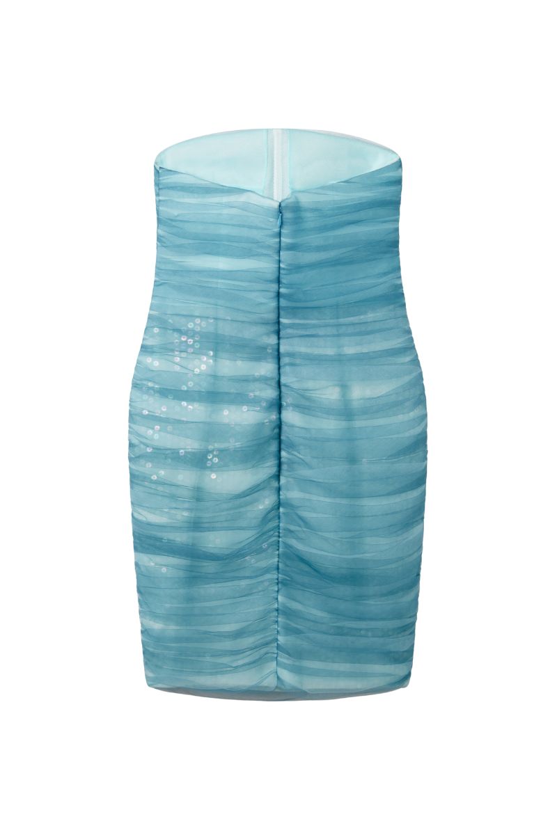 ALDA TULLE DRESS IN BLUE MIX
