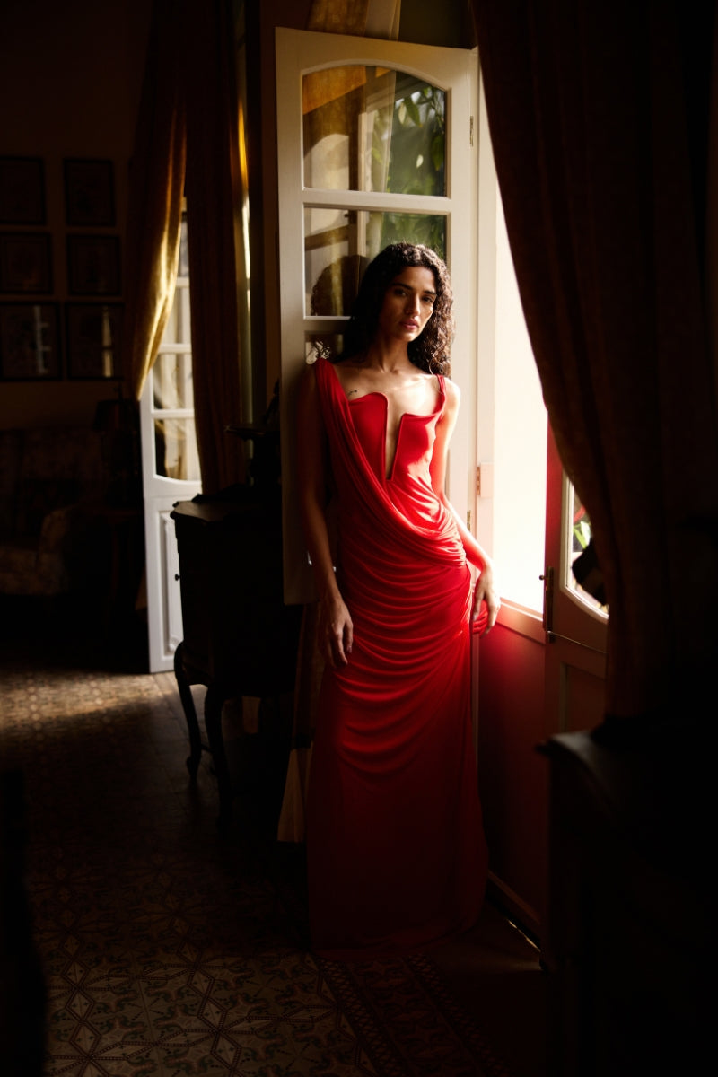 ADRIANA RED MAXI DRESS
