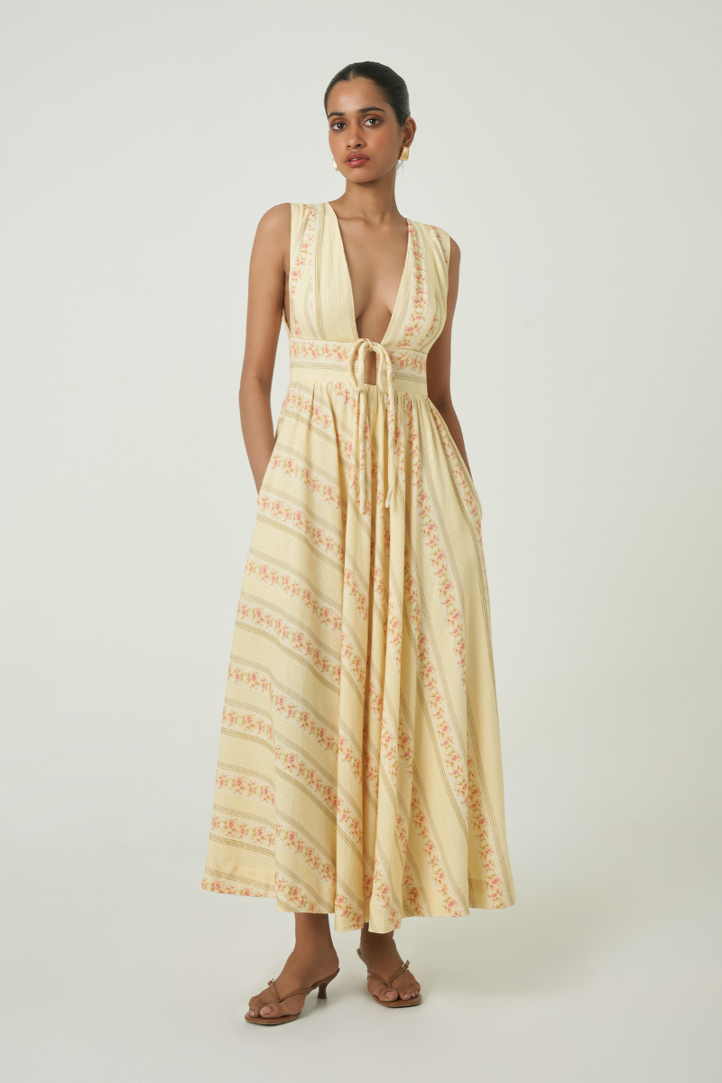 SOLEIL MIDI DRESS IN FLORAL TRAIL