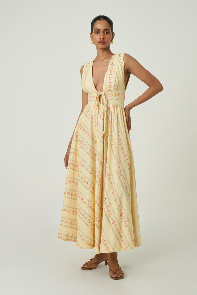 SOLEIL MIDI DRESS IN FLORAL TRAIL