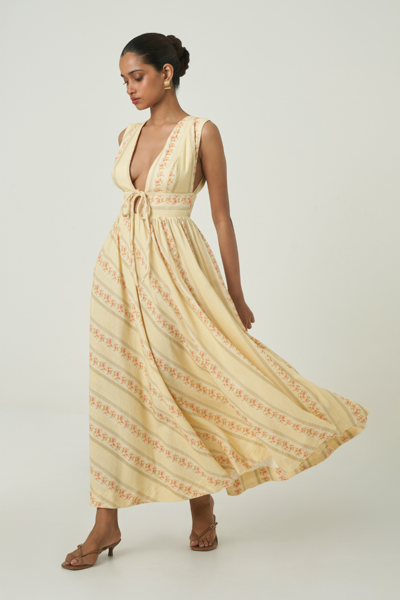 SOLEIL MIDI DRESS IN FLORAL TRAIL