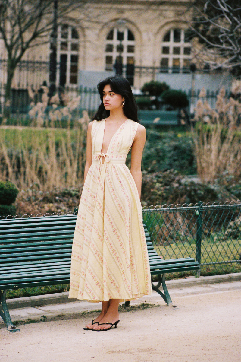 SOLEIL MIDI DRESS IN FLORAL TRAIL