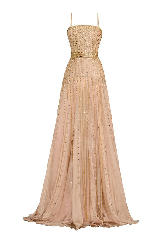 EMBELLISHED CORSET BODICE GOWN