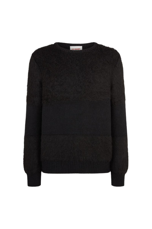 TWO-TONE CREWNECK IN BLACK