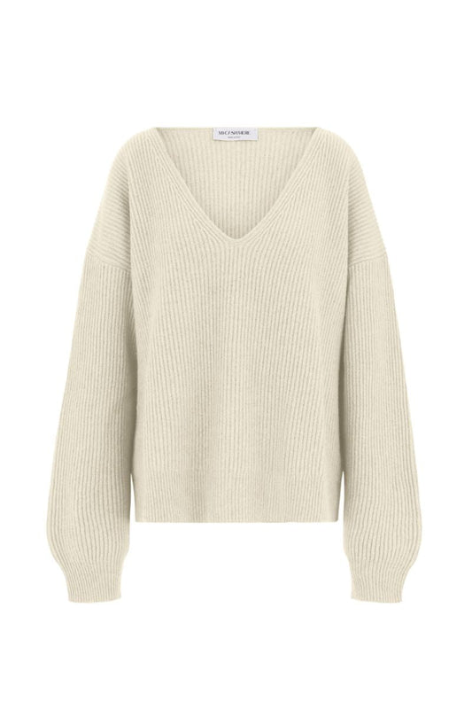 STELLA V-NECK SWEATER IN CREAM
