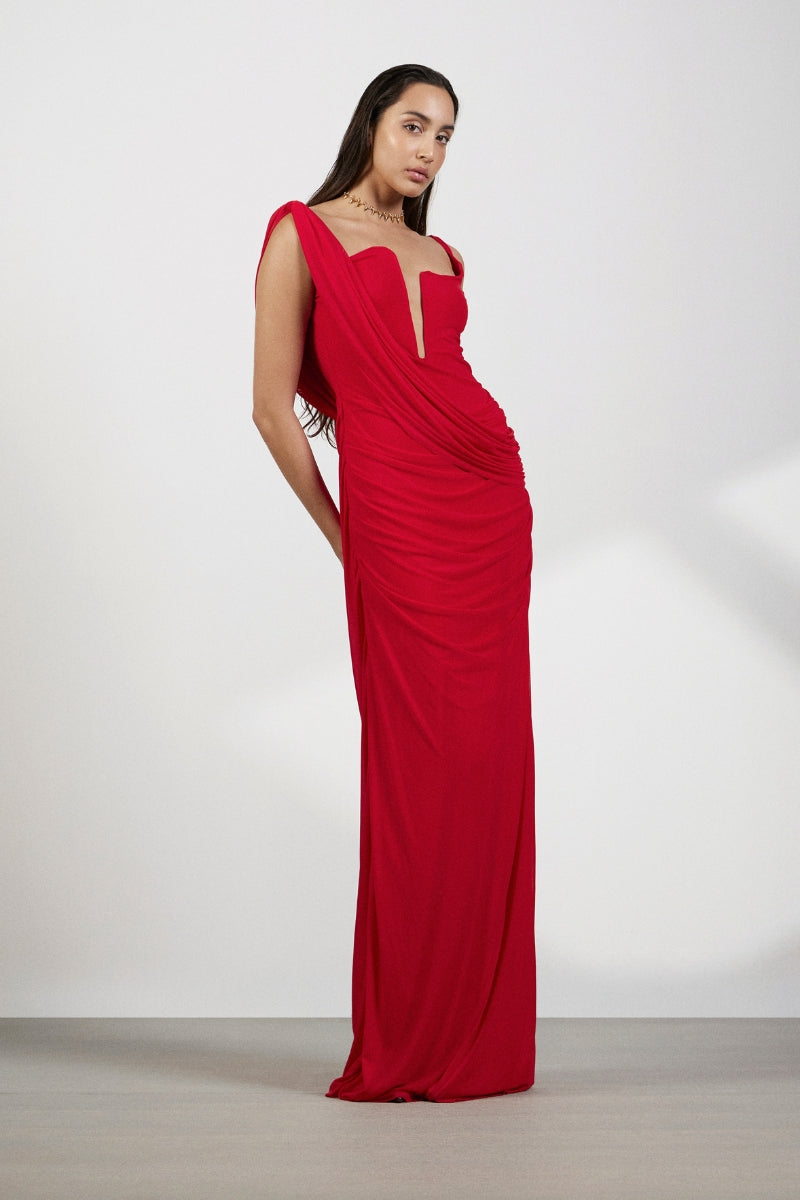 ADRIANA RED MAXI DRESS