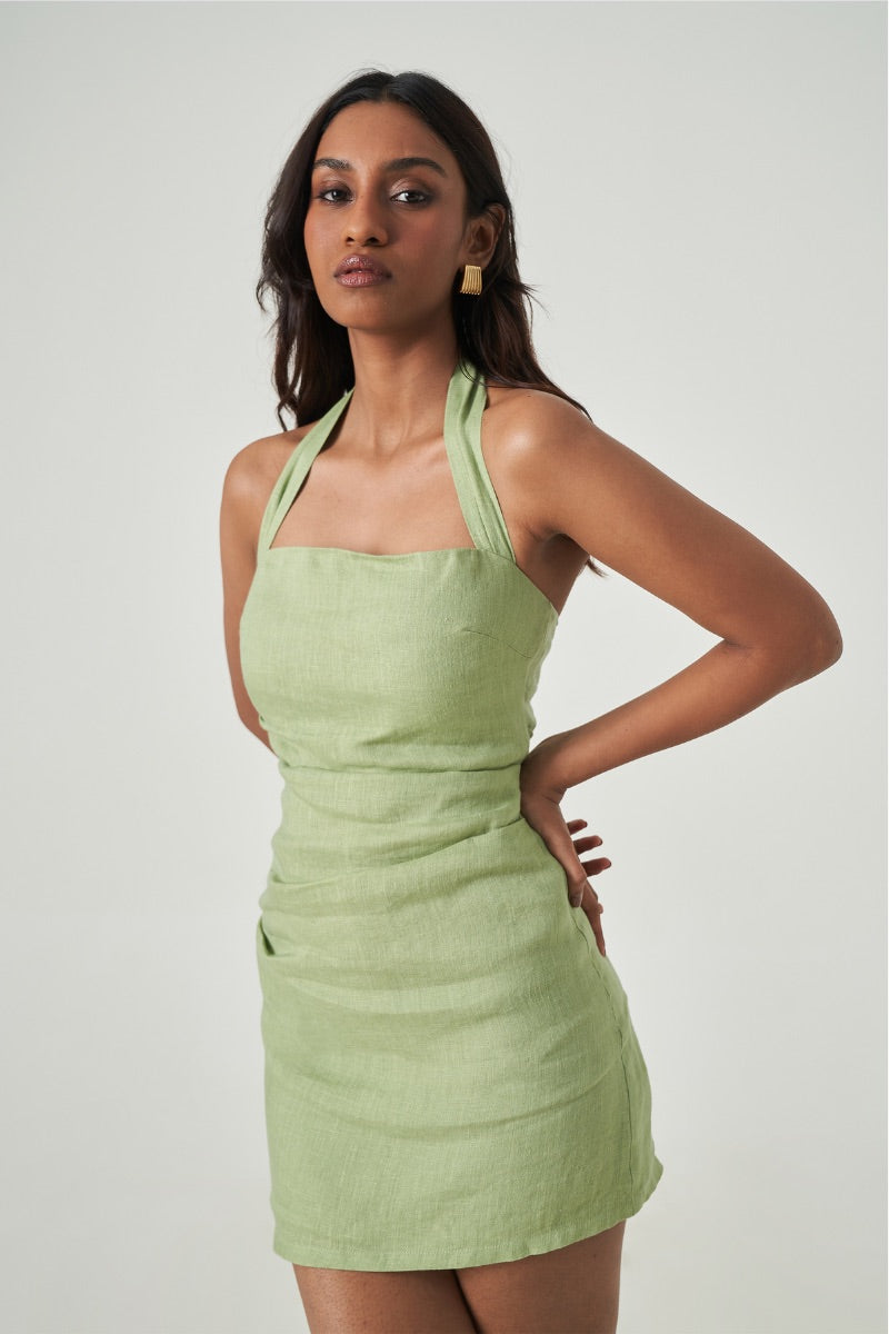 LUCIA DRESS IN SAGE GREEN