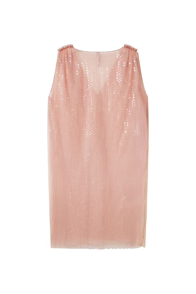 COCO TULLE DRESS IN SALMON PINK AND CARAMEL