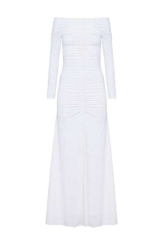 TREASURE DRESS IN OFF WHITE