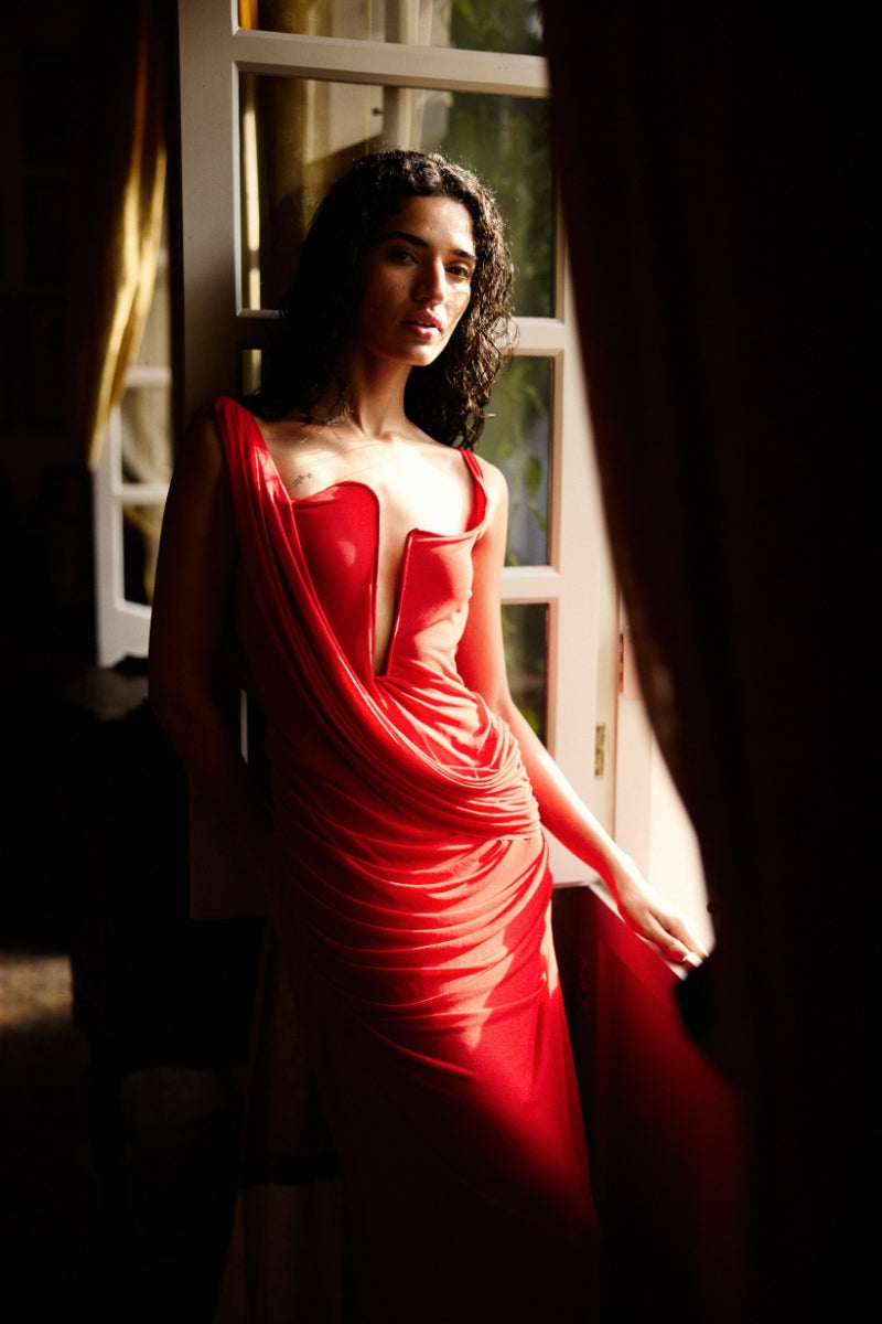 ADRIANA RED MAXI DRESS