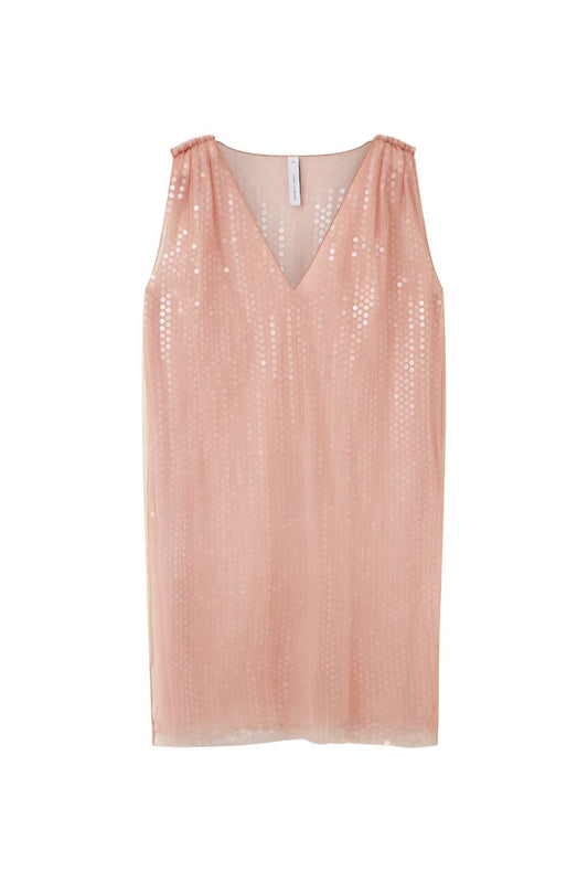 COCO TULLE DRESS IN SALMON PINK AND CARAMEL