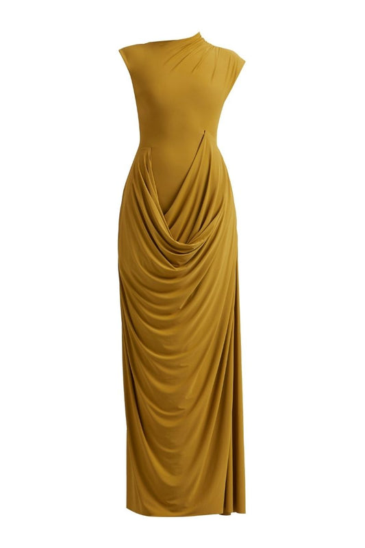 FIA MAXI DRESS IN OCHRE YELLOW