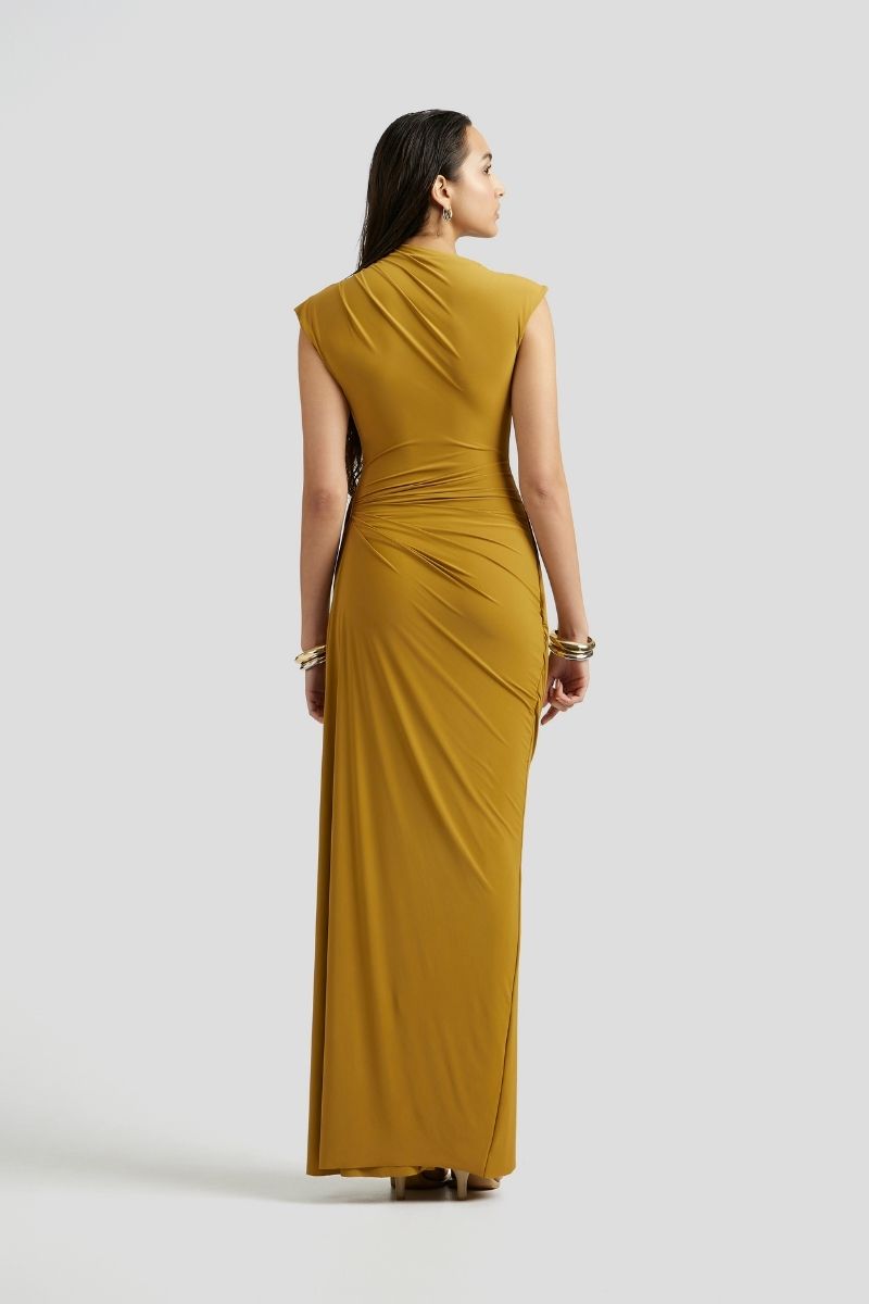 FIA MAXI DRESS IN OCHRE YELLOW