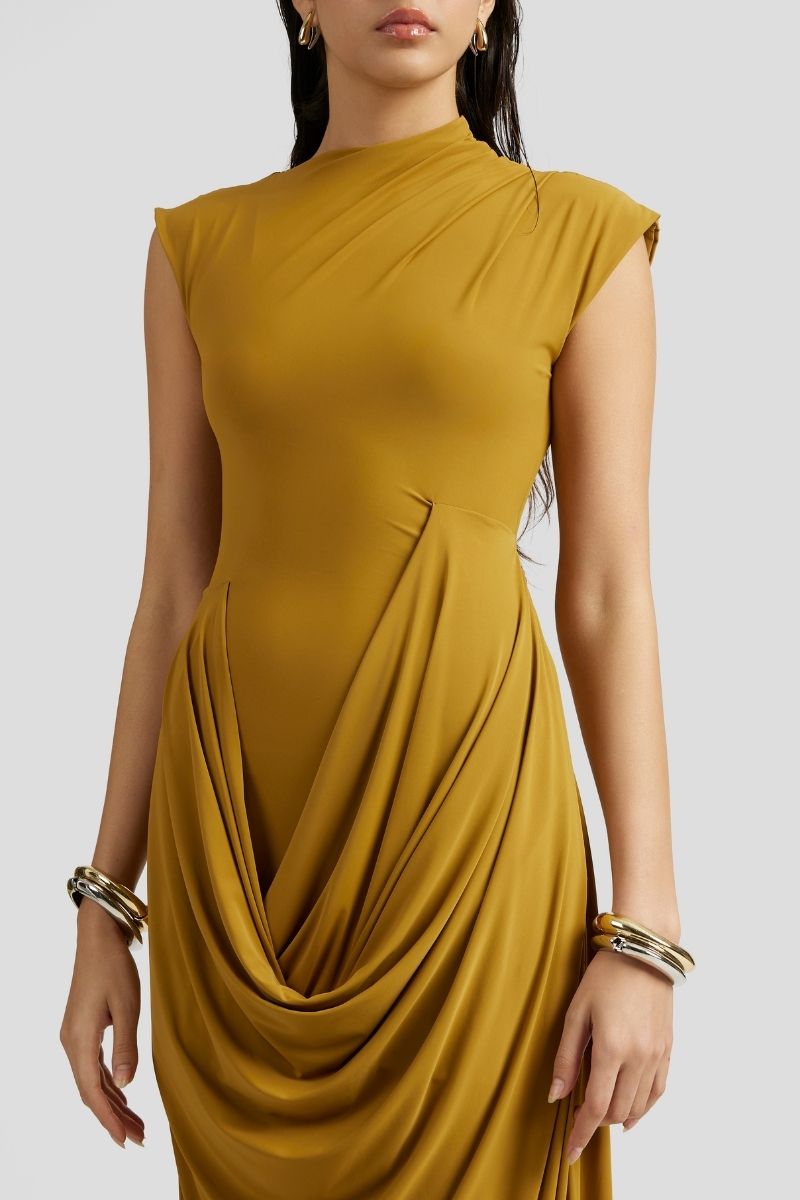 FIA MAXI DRESS IN OCHRE YELLOW