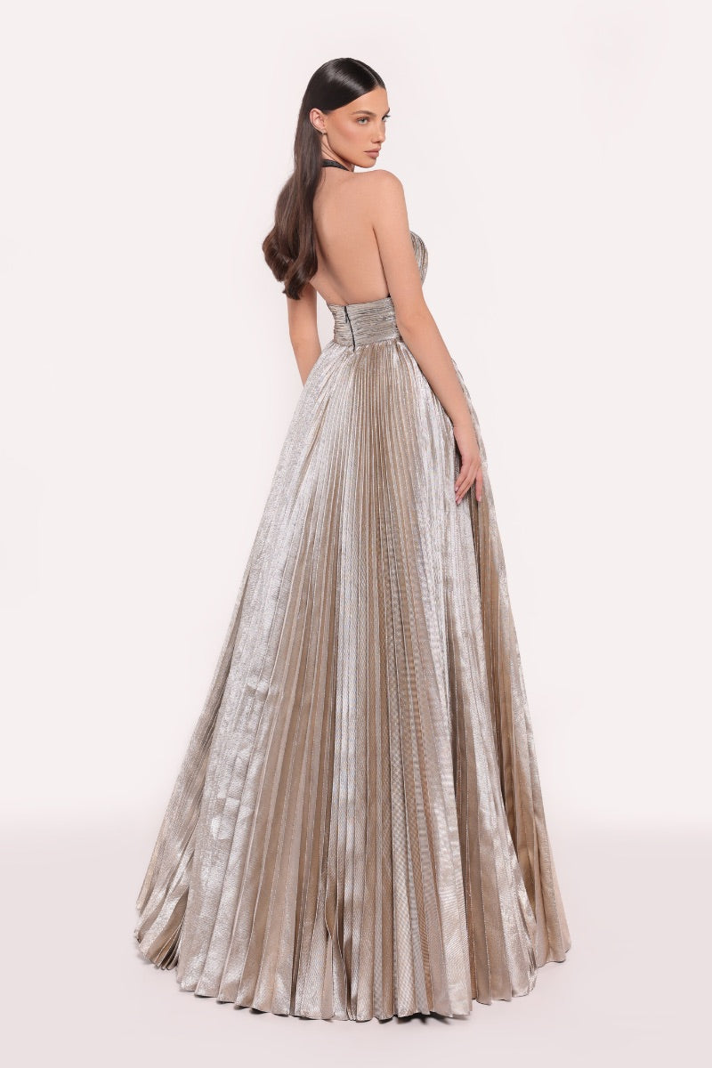 LAVERNA DRESS IN GOLD/BLACK