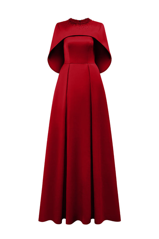 SILK TAFFETA DRESS IN RED