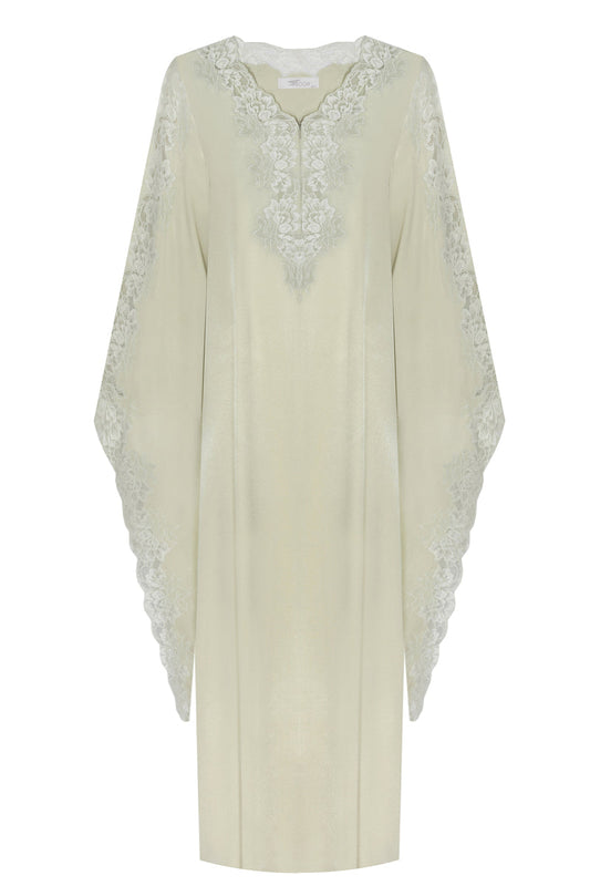ADELAIDE LONG BUTTONED DRESS WITH TRIANGULAR SLEEVE