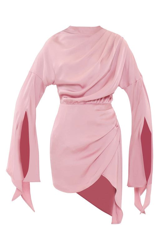 KARI MINI DRESS IN POWDER PINK