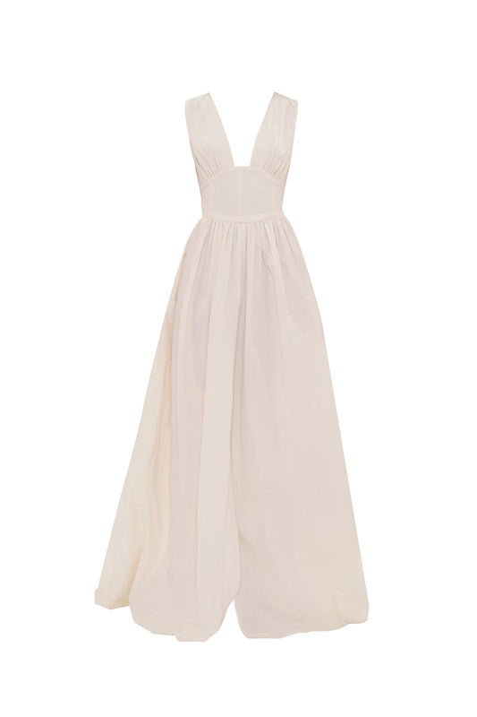 REXI COTTON MAXI DRESS IN LIMESTONE