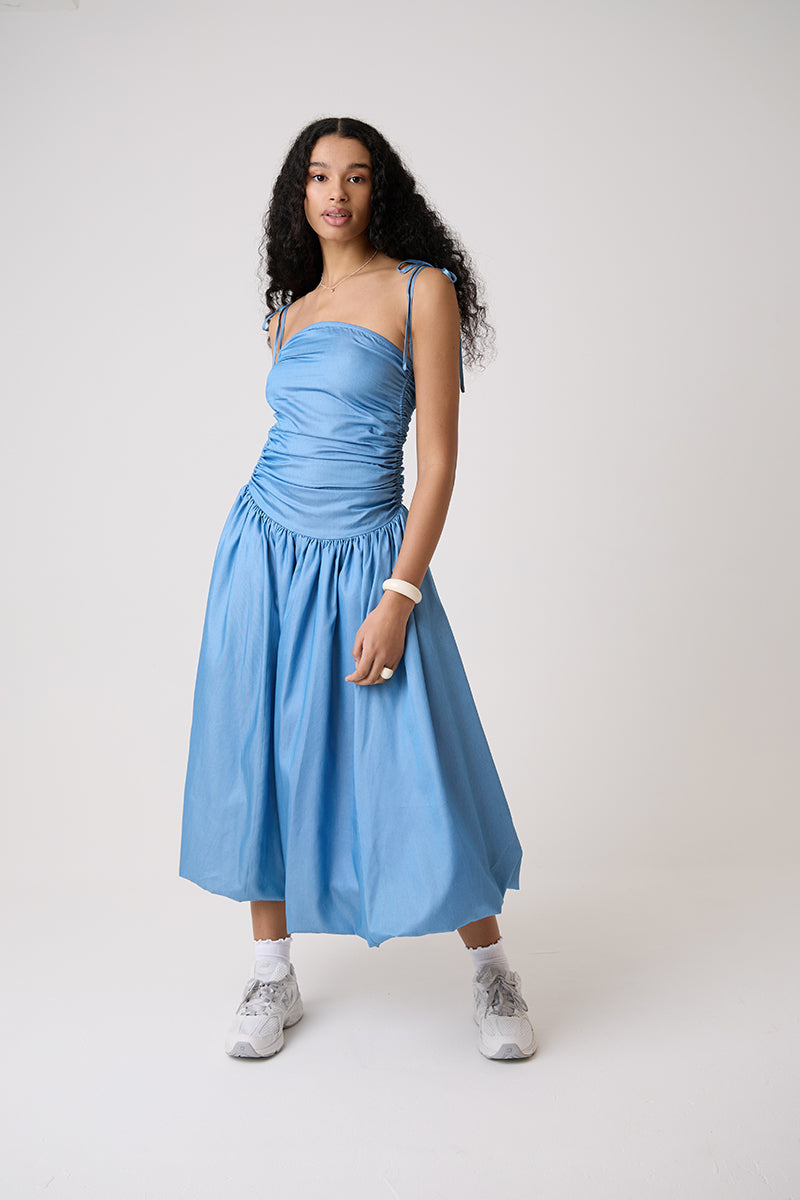 ALEXA CHAMBRAY MIDI DRESS