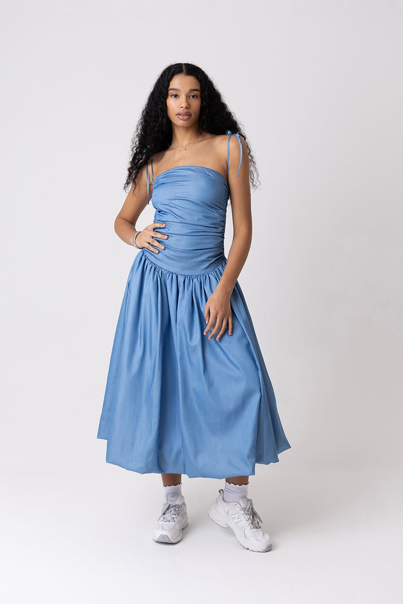 ALEXA CHAMBRAY MIDI DRESS