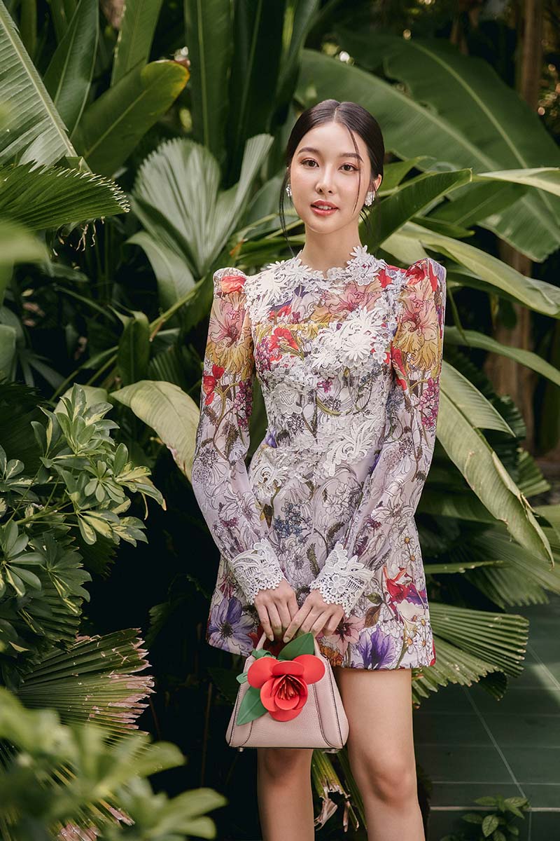 BLOOMING ELEGANCE MINI DRESS