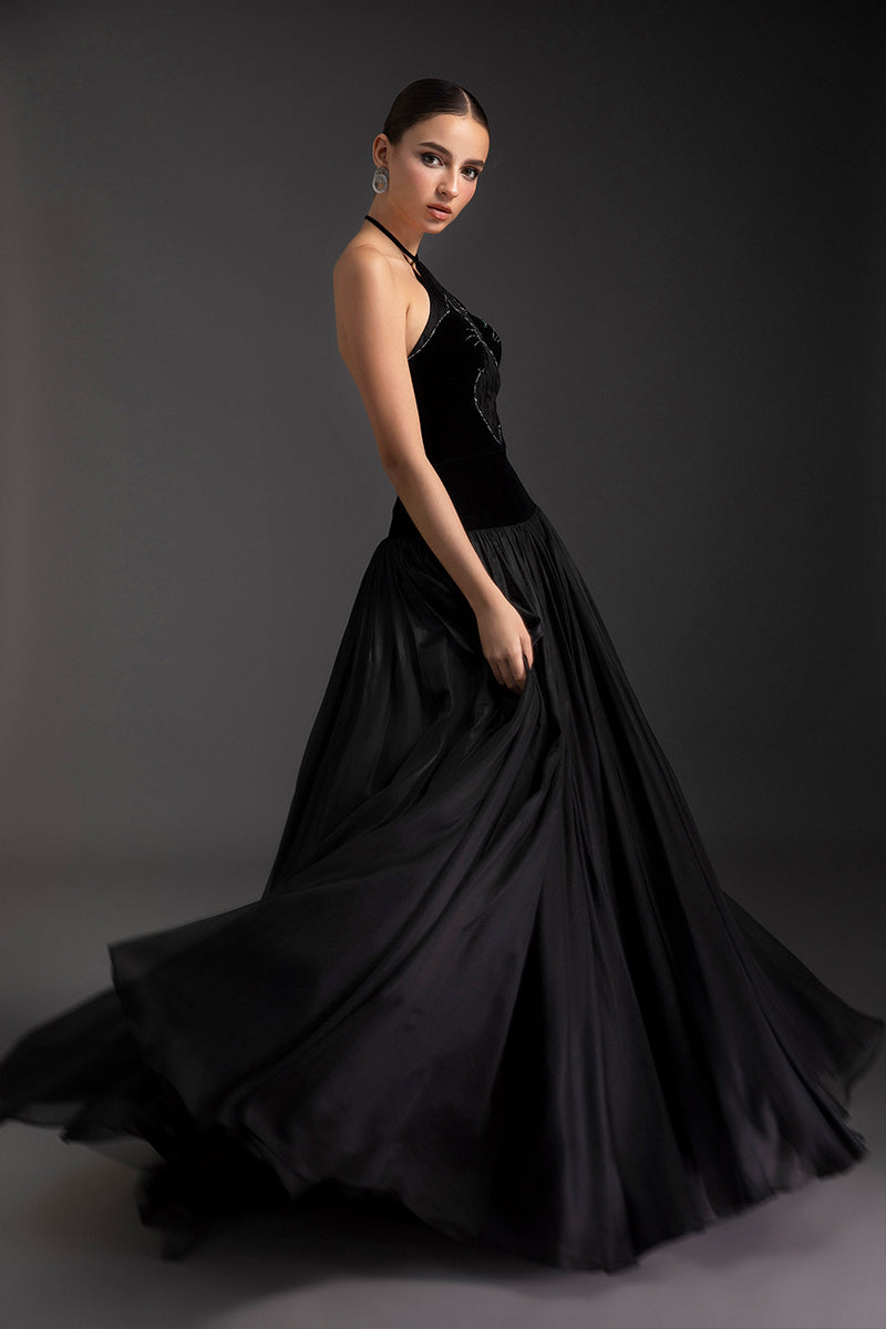 OBSIDIAN CHARM A-LINE GOWN