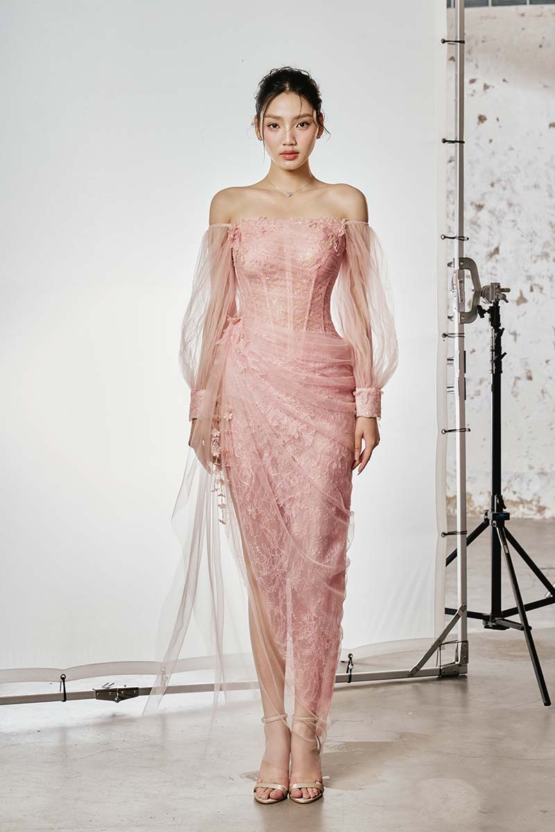 CULT MIA X DO LONG VEIL OF DAWN MIDI DRESS