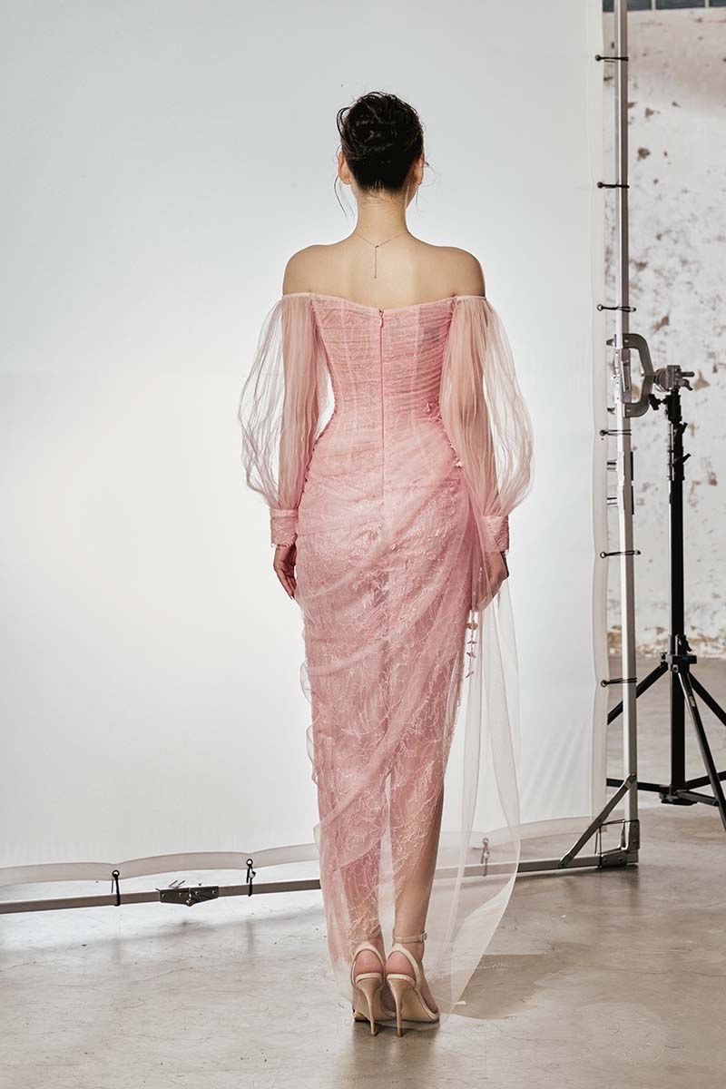 CULT MIA X DO LONG VEIL OF DAWN MIDI DRESS