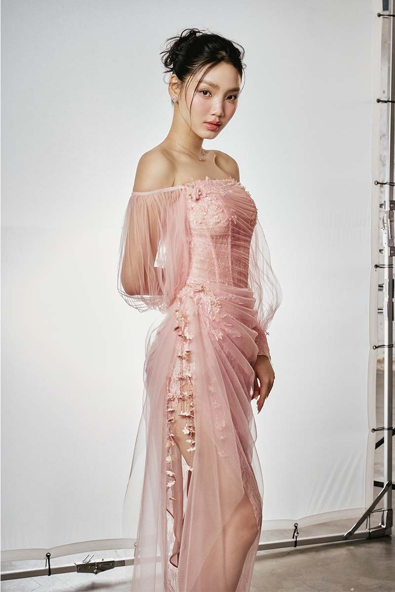 CULT MIA X DO LONG VEIL OF DAWN MIDI DRESS