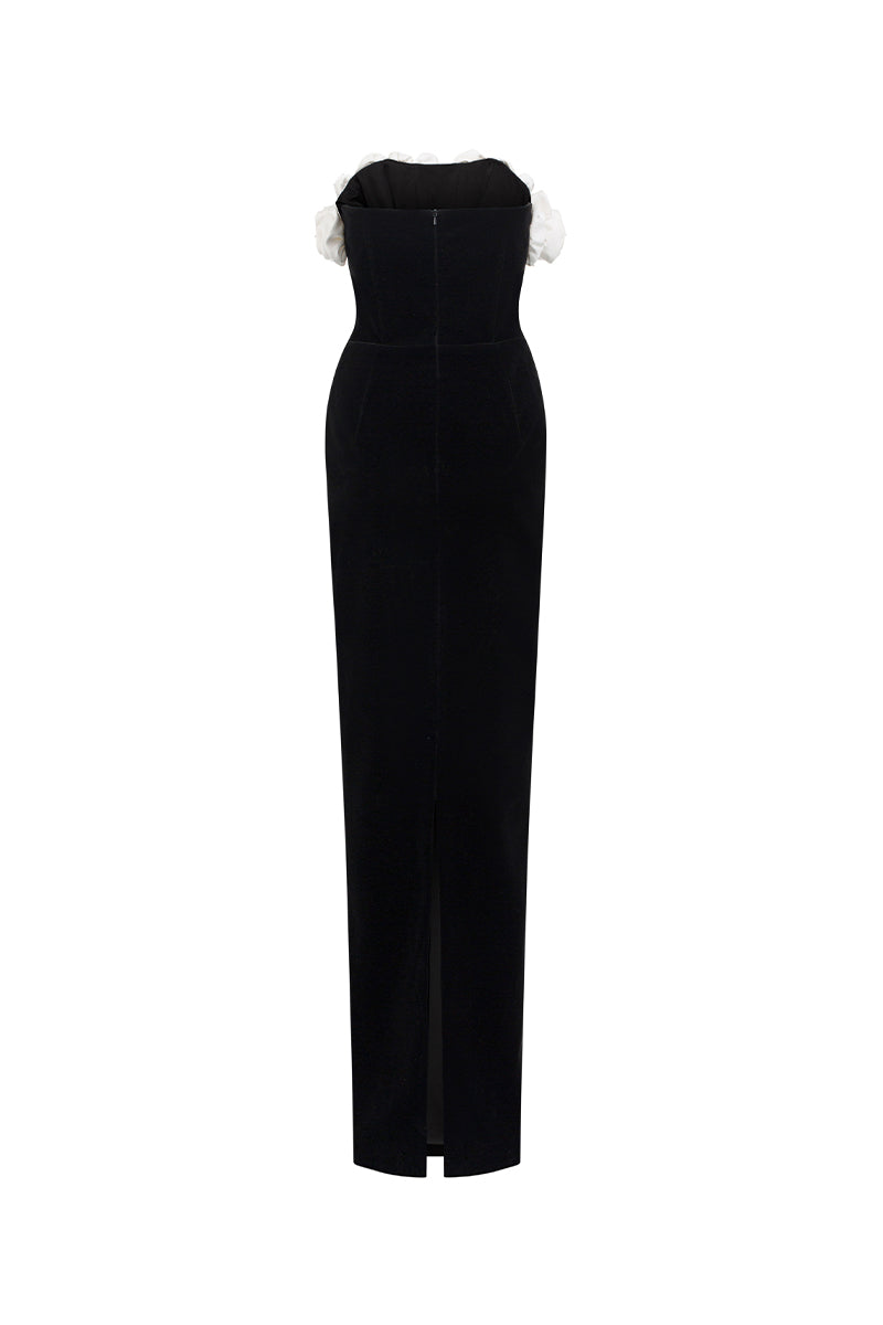 BUSTIER ROSE MAXI DRESS