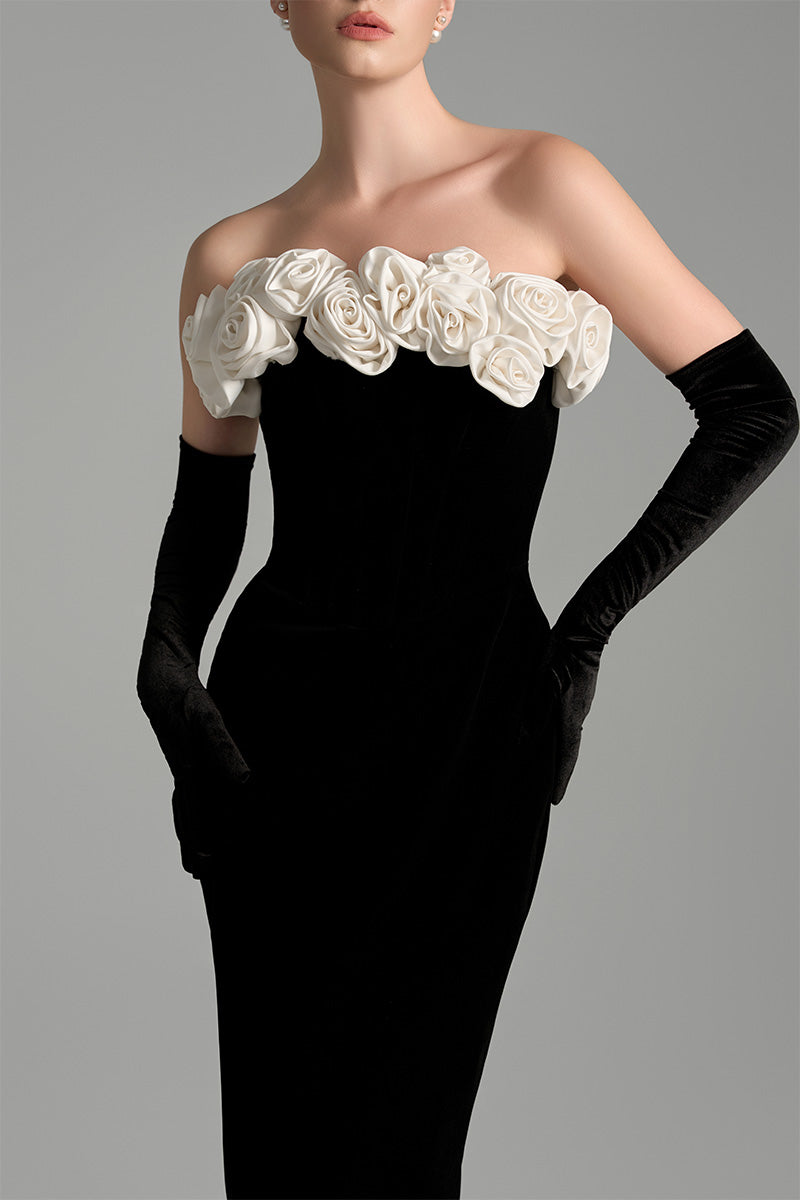 BUSTIER ROSE MAXI DRESS
